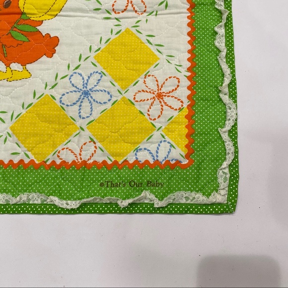 Vintage Quilted Crib Blanket - Picture 2 of 5